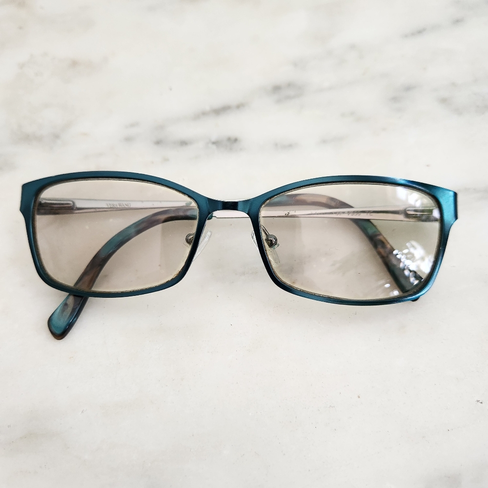Vera Wang Teal Rectangular Women's Eyeglasses